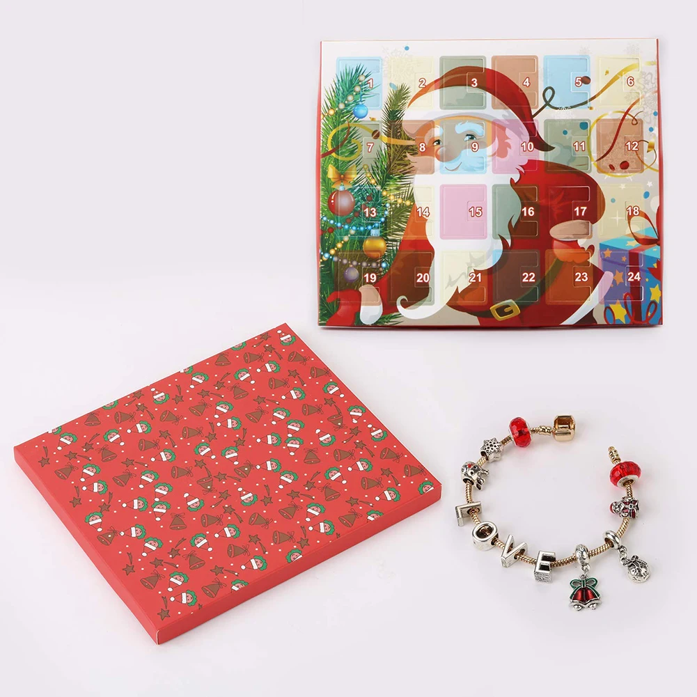 

Christmas DIY Advent Calendar for Kids Fashion Jewelry Advent Calendars Charm Bracelets Necklace Christmas Children Gift Box
