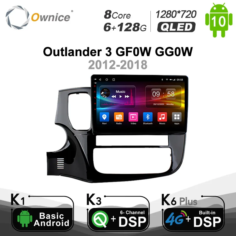 Фото Автомобильный DVD-плеер Ownice на Android 128 6 ГБ + 10 0 GPS-навигация для Mitsubishi Outlander 2013 -2017 2018 4G