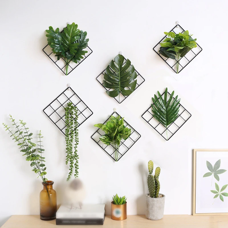 20CM*20CM Grid Iron Rack Plant Wall Hanging Nordic Style Room Decoration Beautiful Unique DIY photo wall