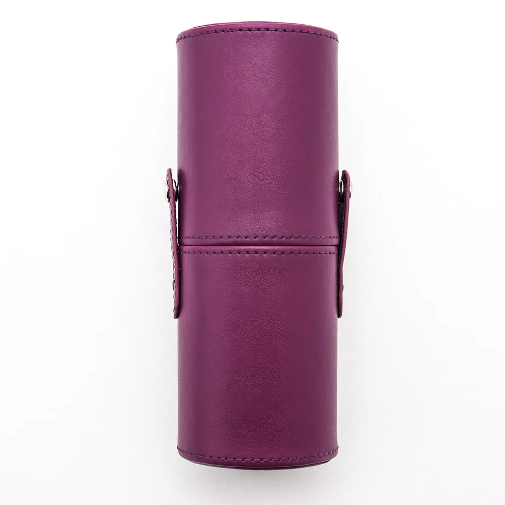 Middle purple Держатель для кистей для макияжа, чехол для хранения, Косметическая ручка, чашка, портативный органайзер для путешествий из искусственной кожи, пустая трубка, контейнер для макияжа - Цвет: Middle purple