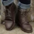 RAOGOIX Men Pu Leather Lace-up Men Shoes High Quality Men Vintage British Military Boots Осень Зима Плюс Размер 47 48 BRM-060