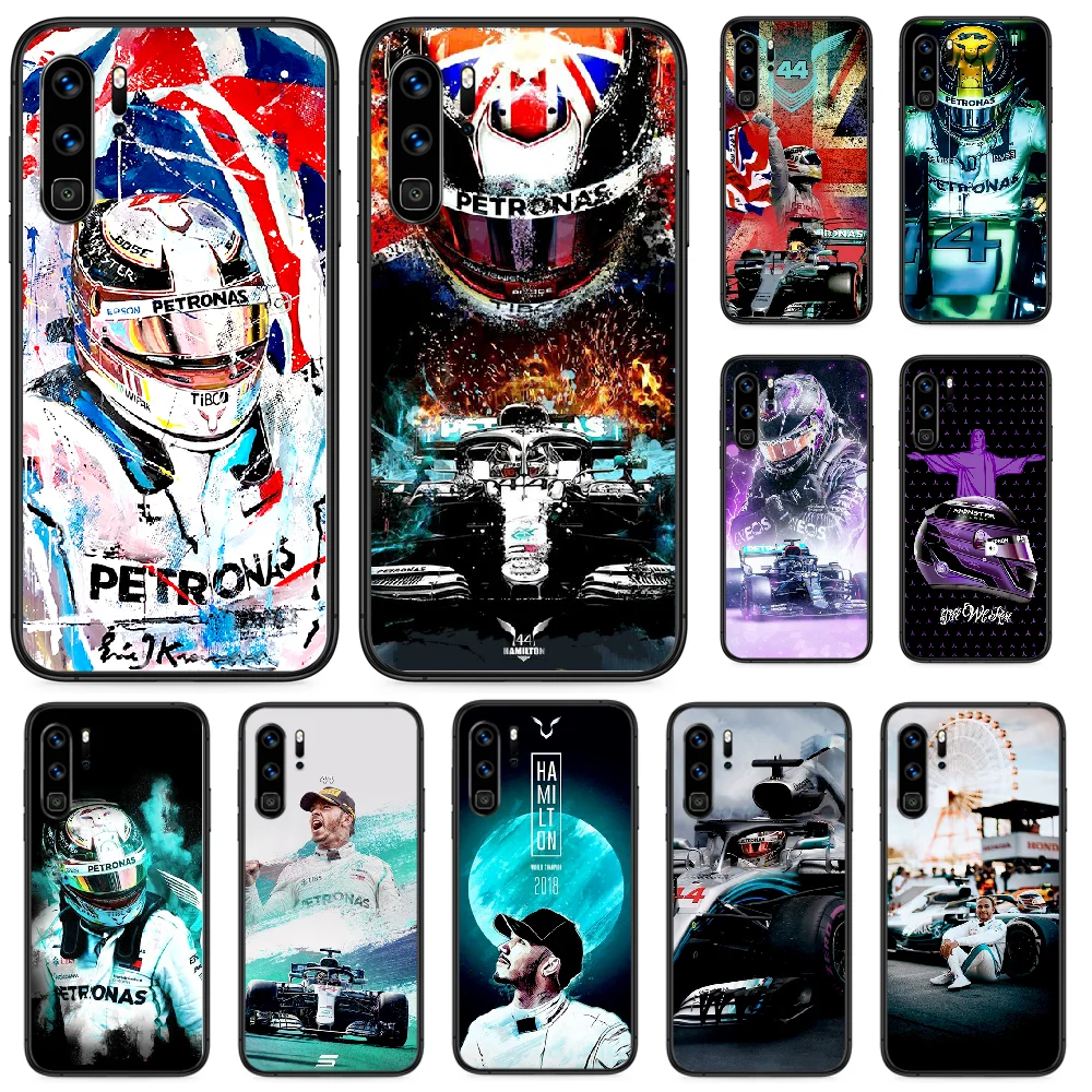 Гамильтон F1 гоночный 44 чехол для телефона Huawei P Mate Смарт 10 20 30 40 Lite Z 2019 Pro черный