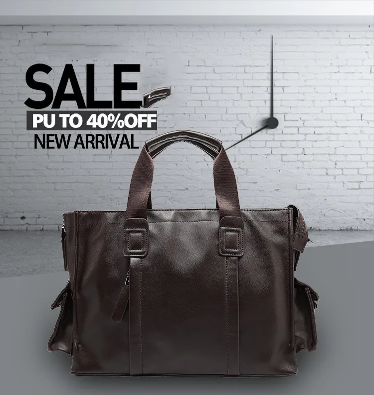 Crazy Horse Black Brown Bussines Bag Men Leather Bags Briefcases Work With Compartments Male Casual Solid Attache Case 0016