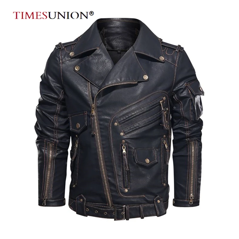 

High Quality Motorcycle Mens Leather Jackets Black Leather Coats For Man Casual PU Jacket Leather Overcoats Plus Size 4XL 5XL