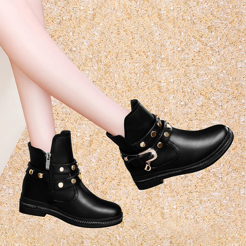 

Elevator Small Short Boots INS Martin Boots British Style 2019 New Style Autumn Boots Online Celebrity Spring And Autumn WOMEN'S