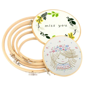 

10-36cm DIY Bamboo Frames Embroidery Hoop Rings Needlecraft Cross Stitch Machine Round Loop Hand Household Sewing Tools