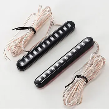 

2PC Sequential Flowing 12 LED Mini Strips Motorcycle Car Led Turn Signal Lights Flasher Light Yellow Light Universal Top Quality