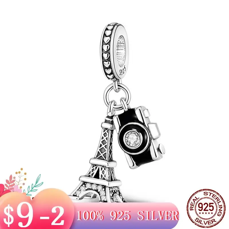 Independent Design New 925 Sterling Silver Camera Tower Pendant Charm Fit Original Pandora Bracelet Making DIY Jewelry For Women | Украшения