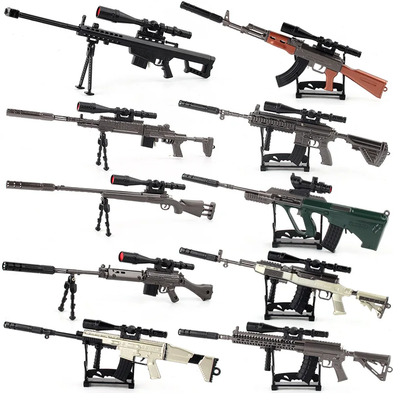 

Medium Model Alloy Assault Rifles Removable with Stand Game Related Products Military Model Guns Toy Decoration