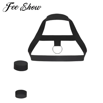 

Mens Shoulder Chest Muscle Harness Sexy Gay Halter Stage Costume Clubwear Harness Belt Straps Arnes Hombre & Armband Wristband