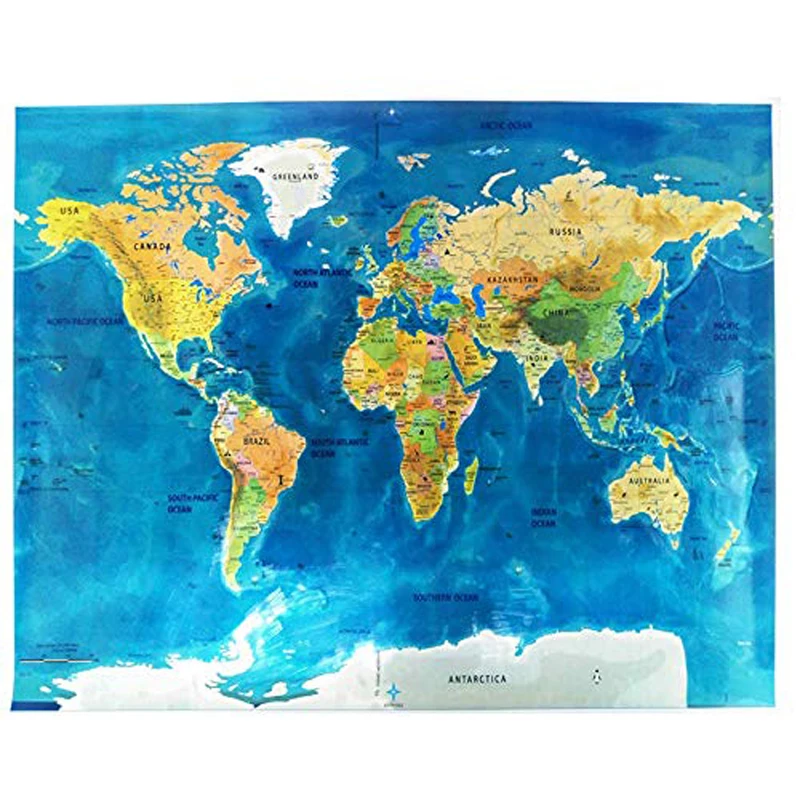 Скретч-офф карта мира океан издание-путешественники исследователи подарок канцелярские принадлежности материалы для социальных исследований аксессуары для образования