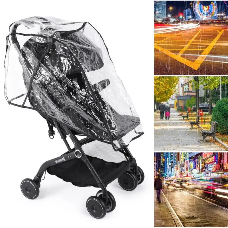 Baby Stroller Accessories Universal Rain Cover Mosquito Net Zipper Wind Dust Shield Waterproof Raincover for Pushchairs Supply | Мать и