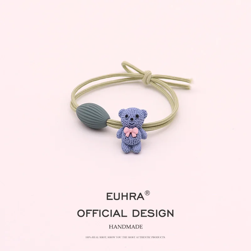 EUHRA 5 цветов пластиковый медведь оливковые фрукты для девочек женские эластичные резинки для волос Детские резинки высокая эластичность