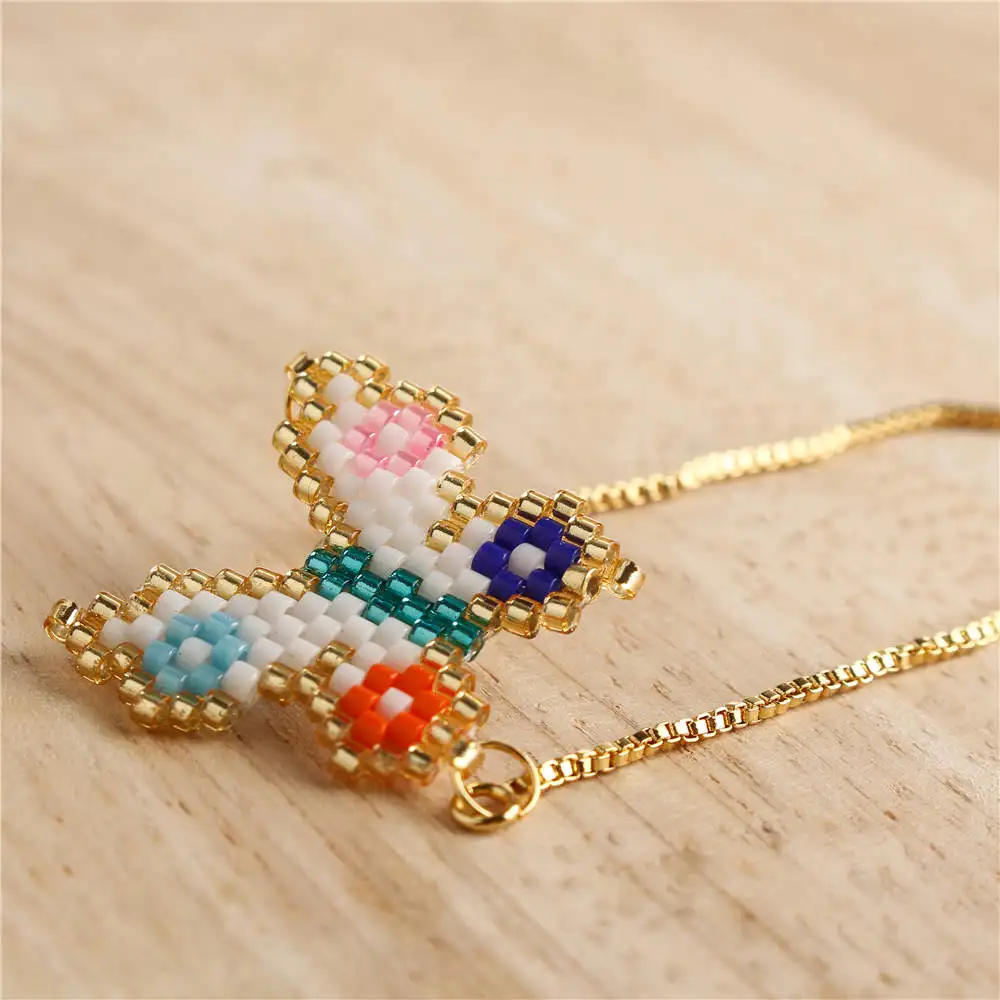 Shinus 10 шт./партия, браслет Perles MIYUKI, Бабочка, Pulseras Mujer,, Boho браслеты для женщин и девочек, ювелирные изделия ручной работы Bileklik
