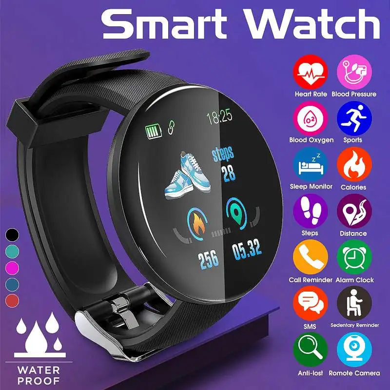 Bluetooth Смарт-часы для мужчин, женщин и детей, измеритель артериального давления, пульсометр, Ip68 Водонепроницаемый фитнес-трекер, спортивный для Ios Android