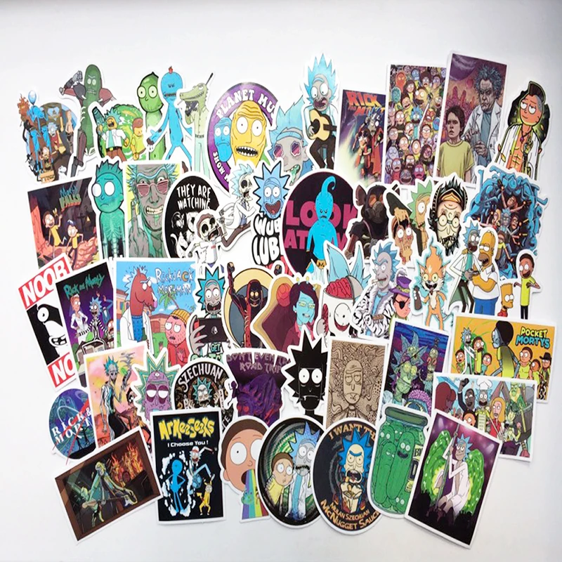 50 шт./пакет американская драма новый Рик и Морти забавная наклейка для автомобиля