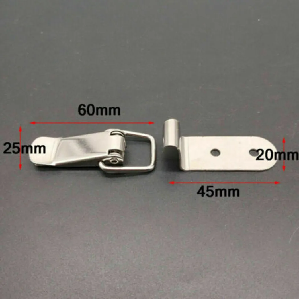 

4pc 90° Stainless Steel Spring Loaded Draw Toggle Latch Clamp Clip Set Home Cabinet Table Hook Lock Cabinet Hardware