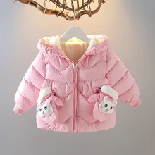 Parka d'hiver en velours chaud et épais pour enfant, vêtement d'extérieur pour bébé, veste pour fille