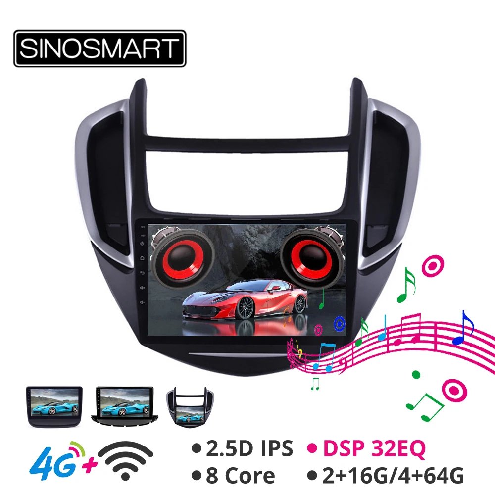 

Sinosmart Android 8.1 Car GPS Navigation Radio for Chevrolet Trax Equinox 2014-2019 2din 2.5D IPS/QLED Screen