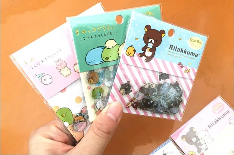 Cartoon Animal Sticker Package Cat Bear Diary Adhesive Paper Hand Account Decorative Stickers 80 Pcs