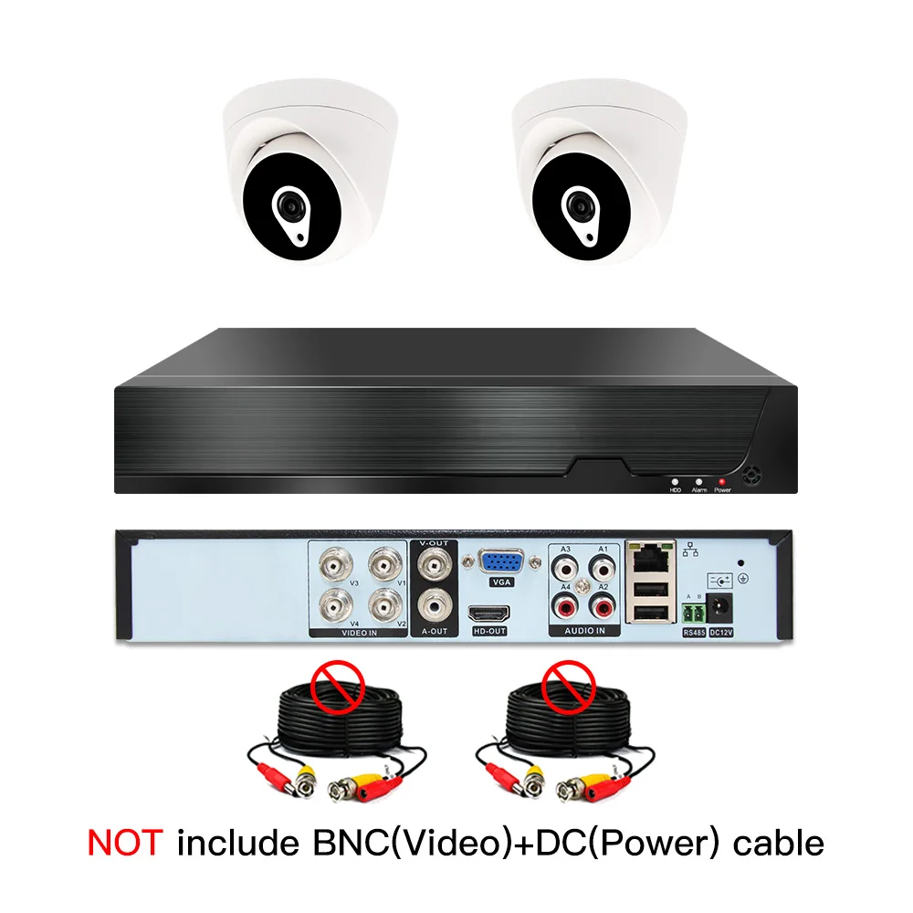 2ch 5MP AHD комплекты системы видеонаблюдения CCTV безопасности Гибридный DVR Крытый Купол AHD камера видеонаблюдения P2P XMEYE 5MP комплекты - Цвет: without cable