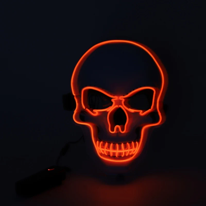 Хэллоуин СВЕТОДИОДНЫЙ провод вверх маска страшный череп в форме маска для взрослых Хэллоуин вечерние Косплей Костюмные принадлежности