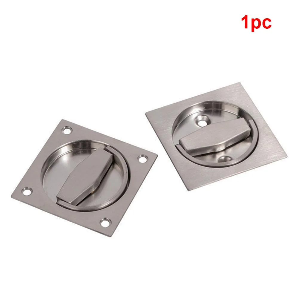 

Recessed Ring Cabinet Flush Pull Handle Durable Invisible Stainless Steel Door Square Rustproof Home Electric Box Grey