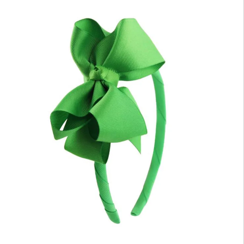 Green headband Meimile лента для волос с бантом и повязка на голову, грогрен бантики, аксессуары для волос для девочек, повязка на голову с бантом, одежда ручной работы на день рождения Патри - Цвет: Green headband
