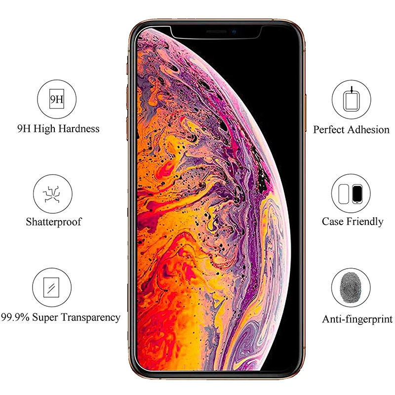 2/5 шт защитное закаленное стекло для iphone 7 5 5s 5se 6 6s 8 plus X Xs Max XR полное Экран протектор Закаленное стекло пленка