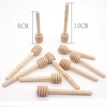 

10PCS 8-10CM Wooden Honey Stick Dippers Dinnerware Coffee Milk Tea Stirring Sticks Spoon Honey spoon stir stick kitchen tools