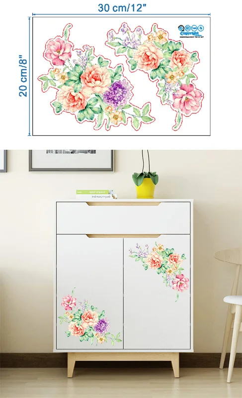 flower Высококачественный креативный холодильник черная наклейка бабочка наклейки на стену с узорами домашняя отделка кухни настенное искусство, настенное украшение Бабочка Холодильник Стикер Стены Стикеры Главная Обои - Цвет: flower