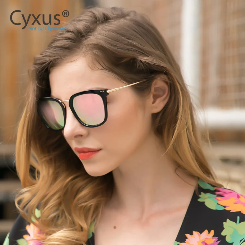 Cyxus Classic UV 400 поляризованные солнцезащитные очки зеркальные негабаритные солнцезащитные очки с защитой UVA UVB для женщин-1913