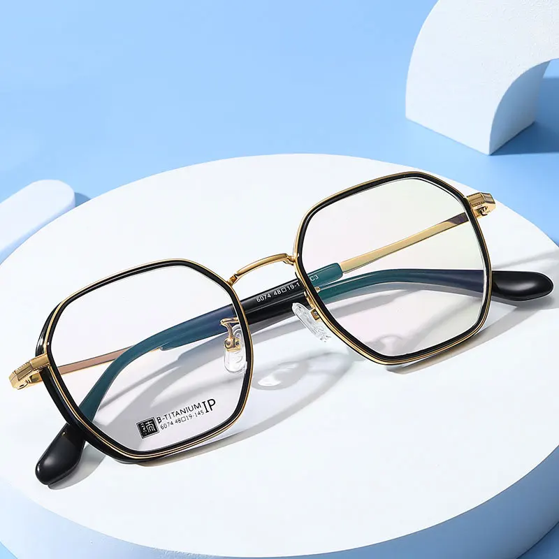 US $26.99 Beta Titanium Glasses Frame Unisex Full Rim Eye Glasses Prescription Eyewear With Spring Hinges New Arrival Spectacles