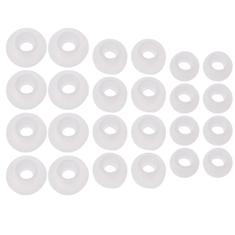 12 пар(S/M/L) Мягкие силиконовые сменные наушники для наушников - Цвет: Белый