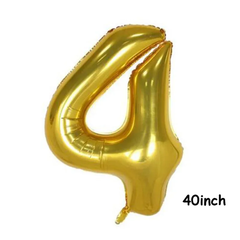 1pcs 40inch 4 Одноразовые бумажные столовые приборы из золотой фольги для дня рождения, украшения для детей и взрослых, воздушные шары для празднования дня рождения - Цвет: 1pcs 40inch 4