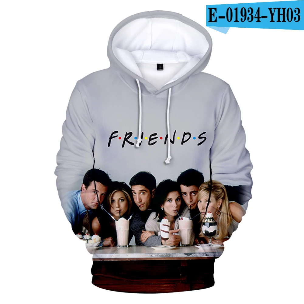 Теплые толстовки с 3D принтом «sitcom FRIENDS» для мужчин и женщин, высококачественные и недорогие толстовки, Лидер продаж, толстовки с капюшоном для мальчиков и девочек с 3D изображением друзей - Цвет: 3D