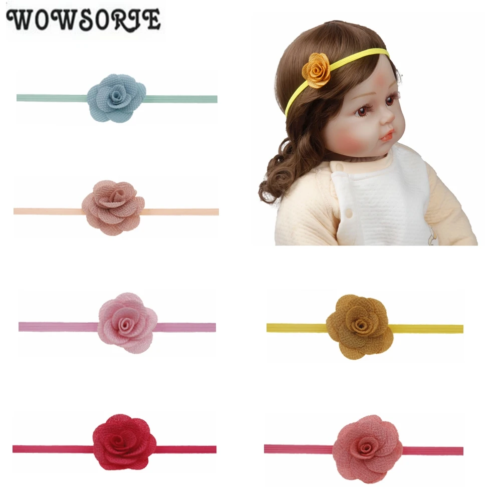 4cm baby headband Mini DIY Flowers Elastic Headband Kids Flower Chiffon Christmas Hairband Wedding Girls Hair Accessories | Аксессуары
