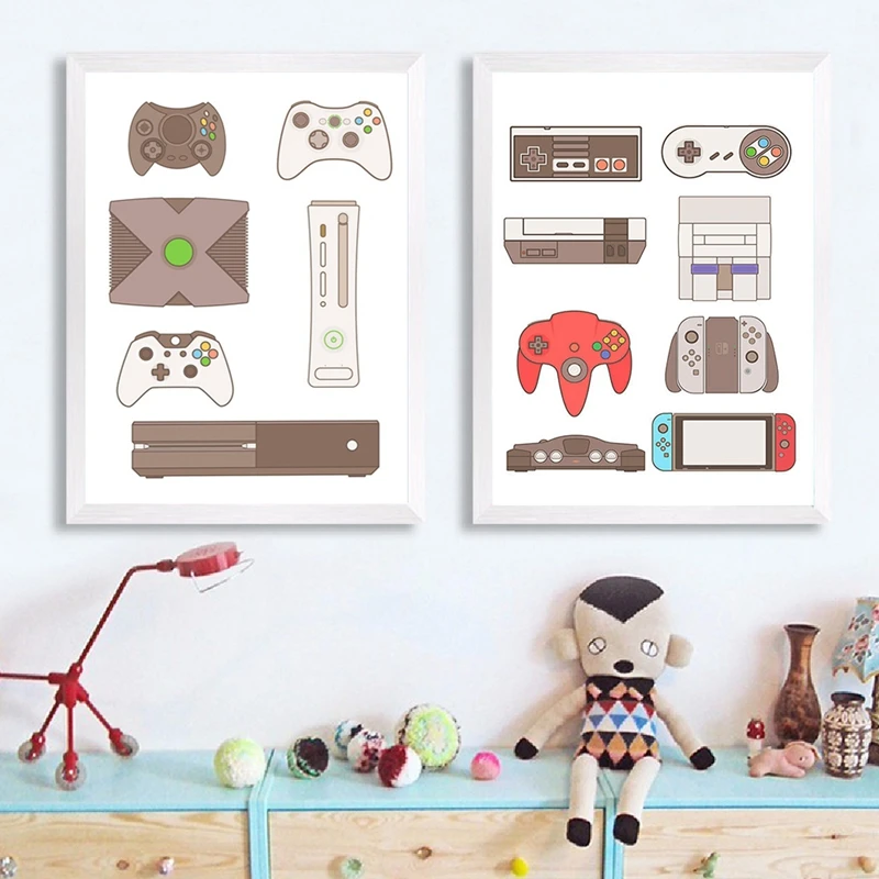 Игровой контроллер холст плакаты и принты для Xbox Декор подарок мальчиков видео