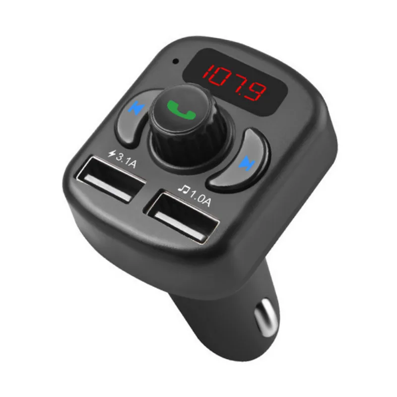 JaJaBor Wireless FM Transmitter Bluetooth 5.0 Car Kit Handsfree Stereo A2DP Car Music MP3 Player Support TF Card U Disk Playback