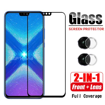 

2-in-1 3D Full cover Protective Glas For Huawei Honor 8X Screen Protector Safety camera Tempered Glass On Honor 8x 8 Honor8 X X8