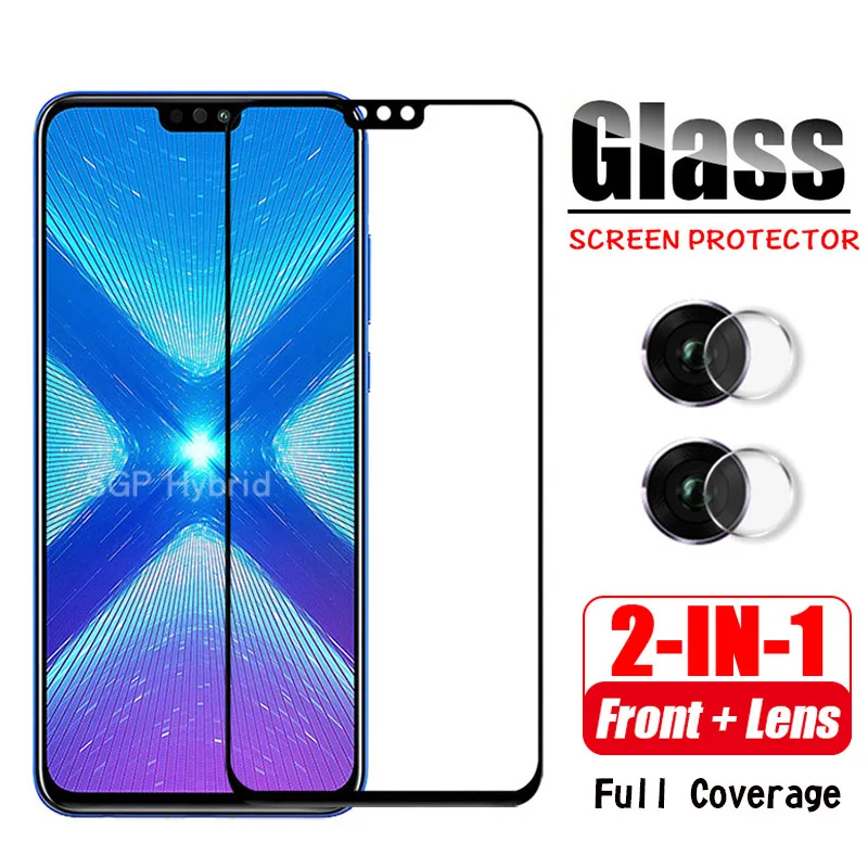 Защитное 3d-стекло 2-в-1 с полным покрытием для Huawei Honor 8X защита экрана стекло камеры
