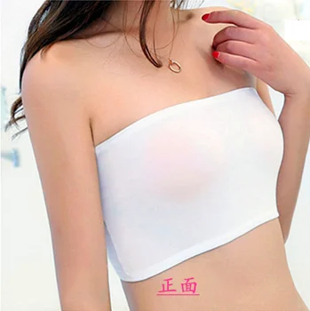 

2020 Tube tops Womens Strapless Padded Bra Removable Pads Bandeau Tube Top Seamless Crop tops casual solid tank tops Bras