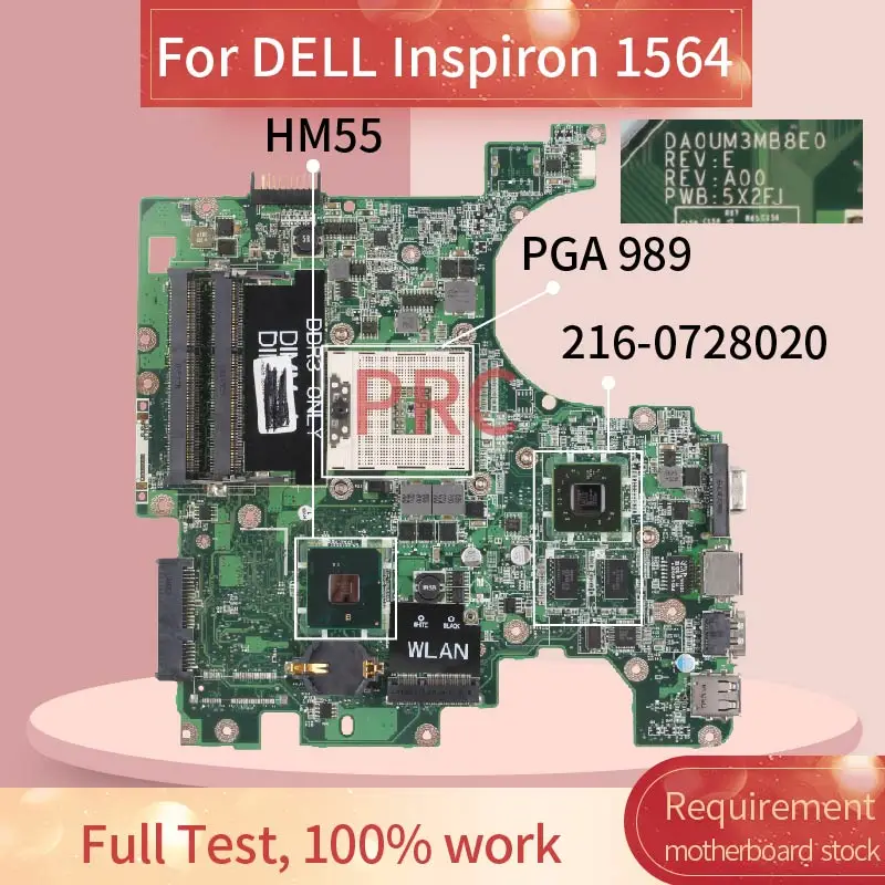 CN 06T28N 04CCPK материнская плата для ноутбука DELL Inspiron 1564 DA0UM3MB8E0 216 0728020 HM55