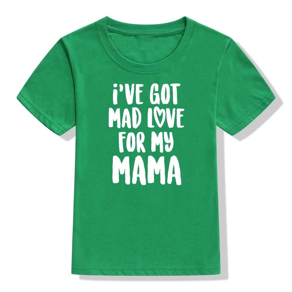 Забавная детская футболка с надписью «I 've Got Mad Love for My Mama» модная футболка с короткими рукавами для маленьких мальчиков Повседневные детские футболки с надписями