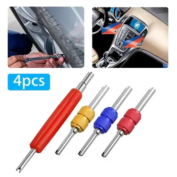 

4pcs/set Universal Car Tire Valve Core Stems Removal Tools Car Motorcycle Wheel Repair Wrench Double Head Installation Tools