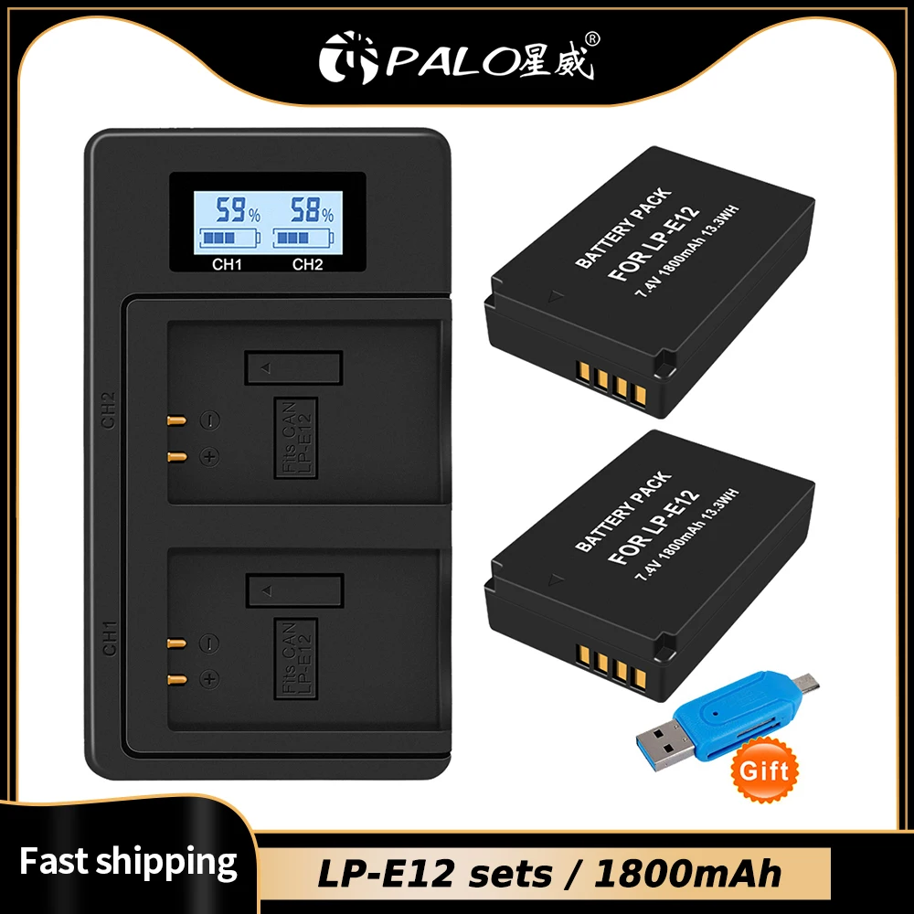 Palo Lpe12 Lp E12 Lpe12 Rechargeable Battery + Lcd Usb Dual Charger