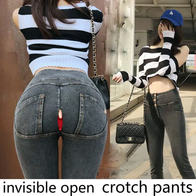 Women's Open Seat Pants High Waist Hip Lift Jeans Invisible Zipper Full  Open Type Field Office Sex Fashion Clothes|Jeans| - AliExpress