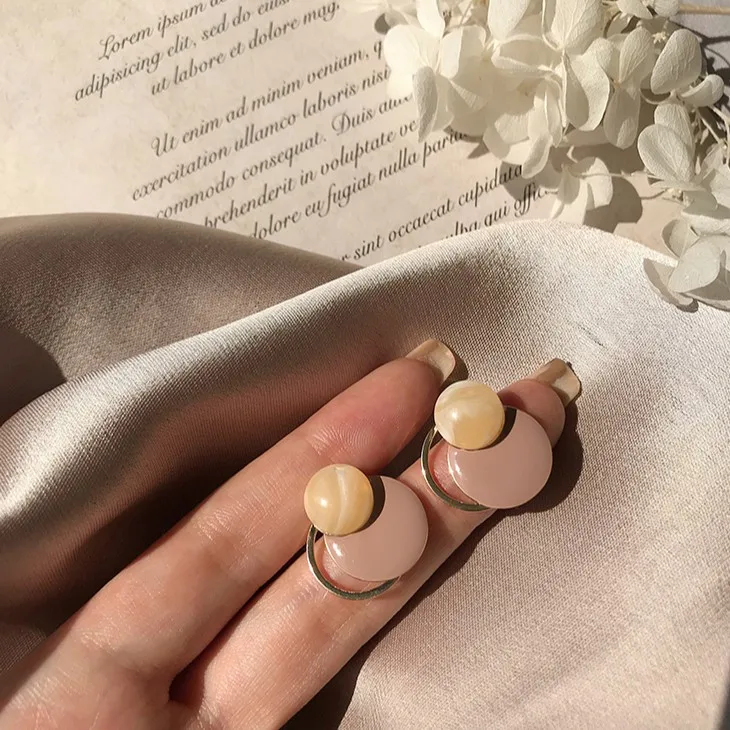 Новые двухслойные металлические круглые Кристальные квадратные маленькие серьги-кольца для женщин и девушек, подарок на свадьбу