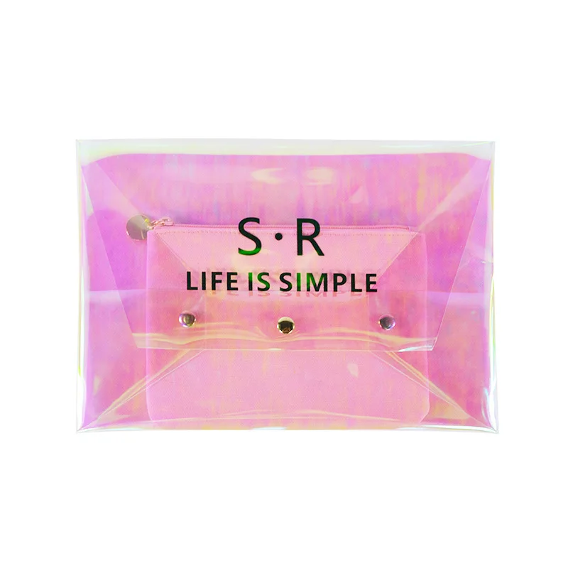 

Guangzhou Factory Processing Customizable Reflective Symphony PVC WOMEN'S Bag Can Be Printed Logo White Cracking ji niu WOMEN'S