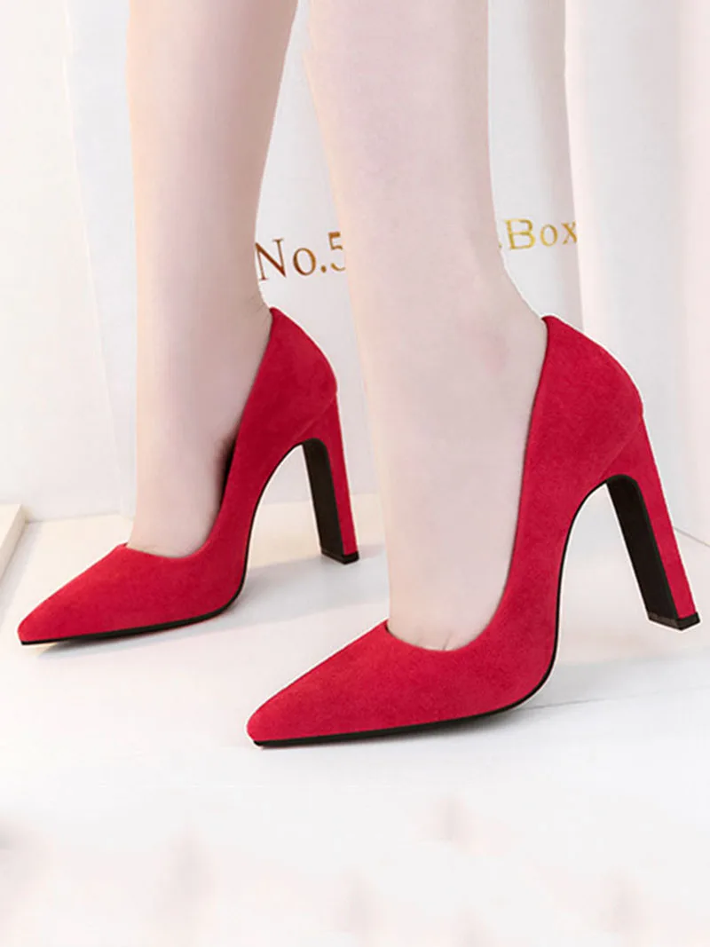 2020 Fahsion Thick Heel Pointed Toe Women Pumps High Heels Shoes Female Sexy Party Shoes Office Leisure Ladies Shoes VT707 (7)